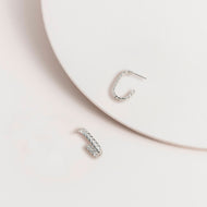 Silver Plait Hoop Earrings