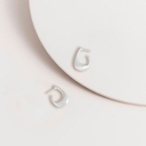 Sculptural Hoop Earrings - Silver
