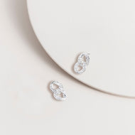 Textured Silver Link Earrings