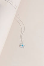 Load image into Gallery viewer, Silver and Turquoise Sunburst Pendant

