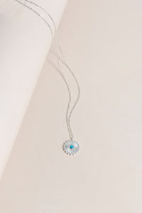 Silver and Turquoise Sunburst Pendant