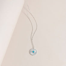 Load image into Gallery viewer, Silver and Turquoise Sunburst Pendant
