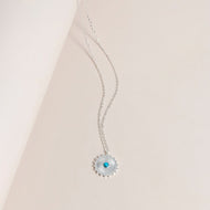 Silver and Turquoise Sunburst Pendant