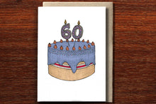 Load image into Gallery viewer, Sixtieth Birthday Cake Card - THE NONSENSE MAKER
