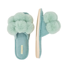 Load image into Gallery viewer, Pom Pom Slippers - Cosy Luxe - Mist Green
