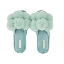 Load image into Gallery viewer, Pom Pom Slippers - Cosy Luxe - Mist Green
