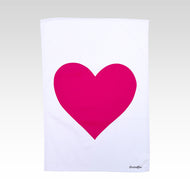 Pink Heart Tea Towel