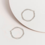 Textured Twist Hoop Earrings in Silver