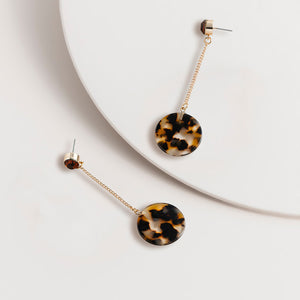 Tort and Chain Drop Earrings
