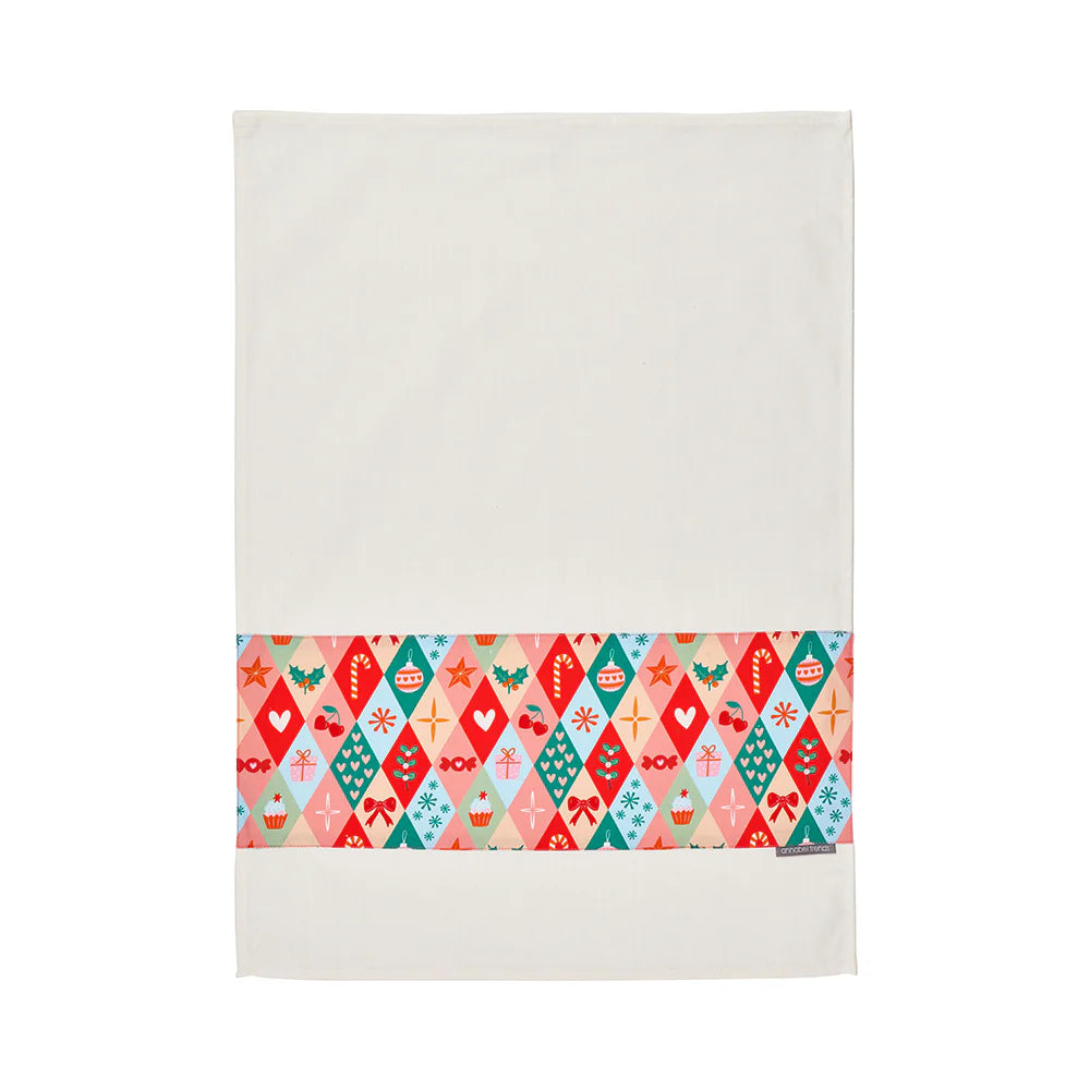 Tea Towel - Cotton - Christmas Harlequin