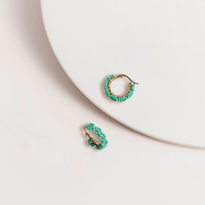 Turquoise Garland Hoop Earrings