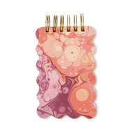 Wavy Notepad - Cherry Peach Marbling