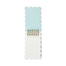Load image into Gallery viewer, Wavy Notepad - Teal Marbling
