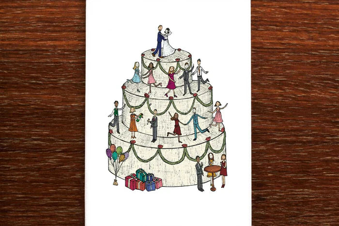 Wedding Cake Bride & Groom Card - THE NONSENSE MAKER