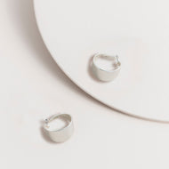 Wide Hoop Earrings in Silver