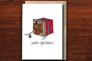 Wombat's Present Australian Birthday Card - THE NONSENSE MAKER