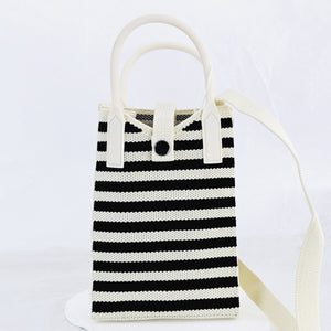 Crossbody Phone Bag - Black Stripe Horizontal