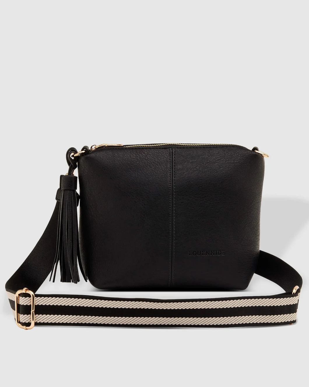 Kasey Black Stripe Crossbody Bag