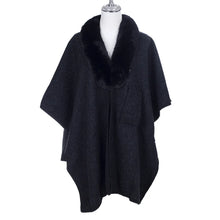 Load image into Gallery viewer, Poncho with Faux Fur
