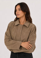Faux Suede Jacket - Camel
