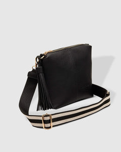 Kasey Black Stripe Crossbody Bag