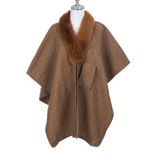 Load image into Gallery viewer, Poncho with Faux Fur
