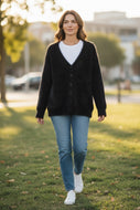 Black Fluffy Cardigan