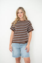 Load image into Gallery viewer, Chocolate Stripe Knit Top

