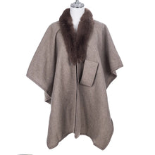Load image into Gallery viewer, Poncho with Faux Fur
