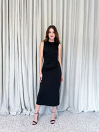 Black Jersey Midi Dress