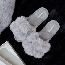 Load image into Gallery viewer, Pom Pom Slippers - Cosy Luxe - Grey
