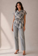 Grey Check Cowl Neck Tunic