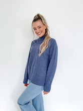 Load image into Gallery viewer, Steel Blue Turtle Neck Jumper
