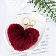 Fluffy Heart Keyring