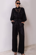 Load image into Gallery viewer, Black Satin Lace Shirt
