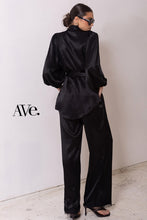Load image into Gallery viewer, Black Satin Lace Shirt
