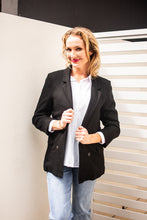 Load image into Gallery viewer, Linen Blazer In Black
