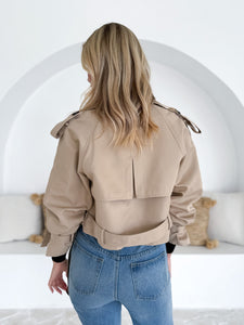 Crop Trench Coat - Mocha