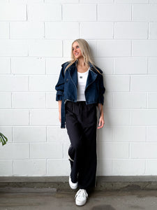 Navy Pinstripe Pant