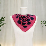 Scarf - Fuchsia With Black Dots