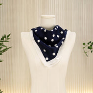 Scarf - Navy and White Dots