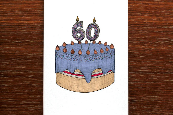 Sixtieth Birthday Cake Card - THE NONSENSE MAKER