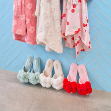 Load image into Gallery viewer, Pom Pom Slippers - Cosy Luxe - Mist Green
