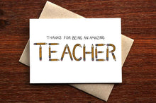 Load image into Gallery viewer, Thanks Teacher Card - THE NONSENSE MAKER
