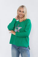 Star Sequin Knit - Green