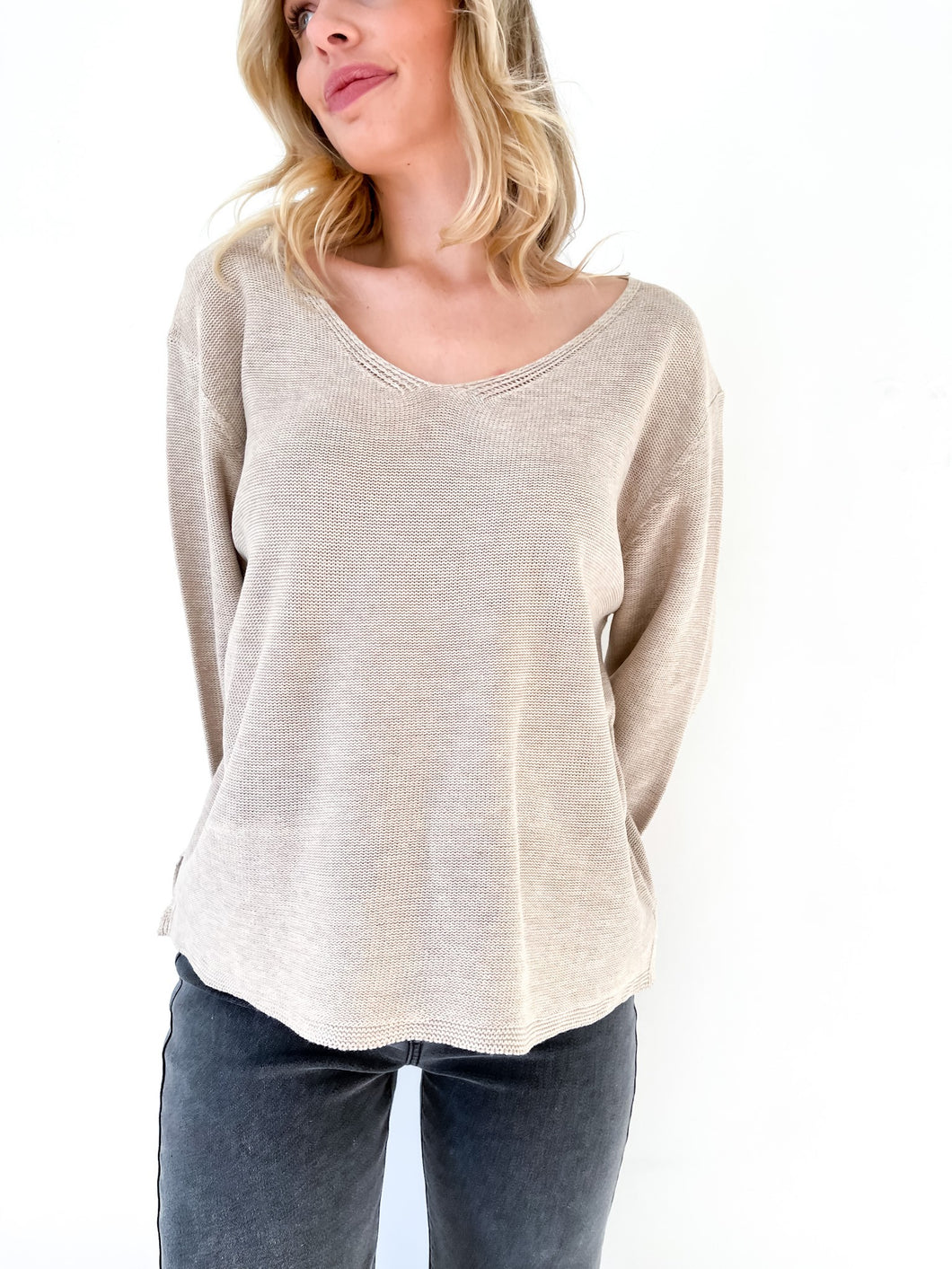 Mocha Cotton Loop Knit