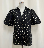 Black Shirt With White Polka Dots