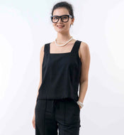 Black Sleeveless Crop Top