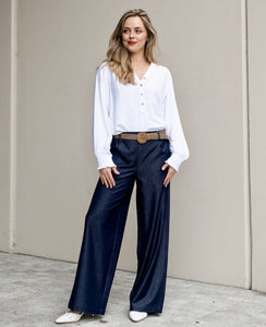 Lyocell Wide Leg Pant - Indigo