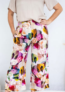 Floral Abstract Print Loose Pant